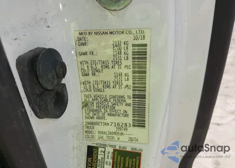 2019 Nissan Frontier S из США, поврежденный, VIN 1N6BD0CT3KN716283